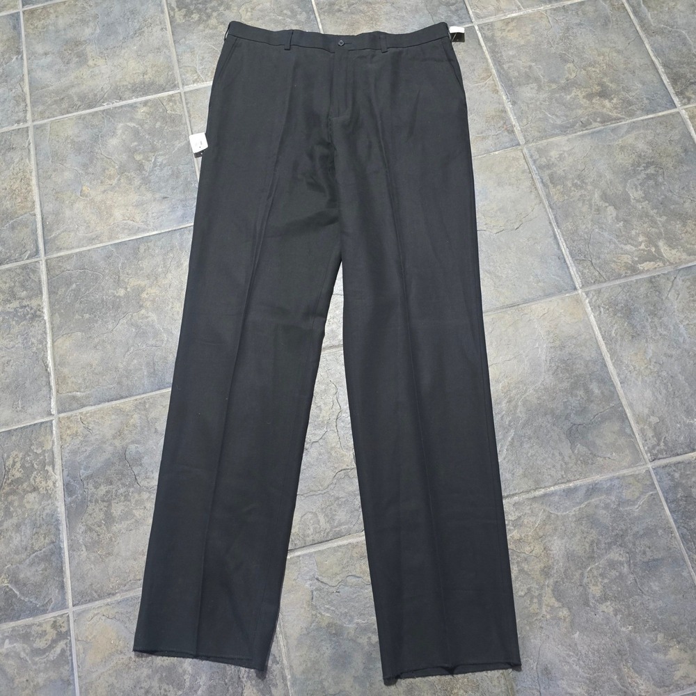 Bobby Jones Players Pants Mens 40x37 Black Cotton Tencel Unhemmed NWT
